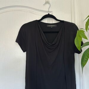 Lined Lida Baday black dress with ribbon tie